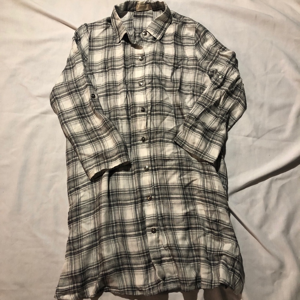 Black and white plaid shirt
